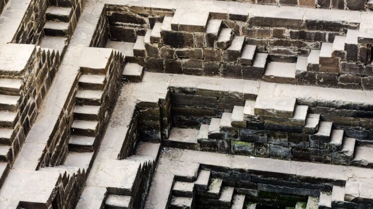 Ancient stepwell (Vav) in India — traditional rainwater harvesting architecture